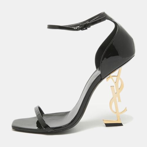 Saint Laurent Patent Leather Opyum Ankle Strap Sandals Size 40 - Saint Laurent Paris - Modalova