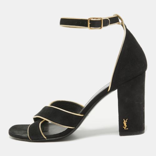 Saint Laurent Suede Ankle Strap Sandals Size 38.5 - Saint Laurent Paris - Modalova