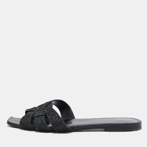 Saint Laurent Glitter and Ayers Tribute Flat Slides Size 38.5 - Saint Laurent Paris - Modalova