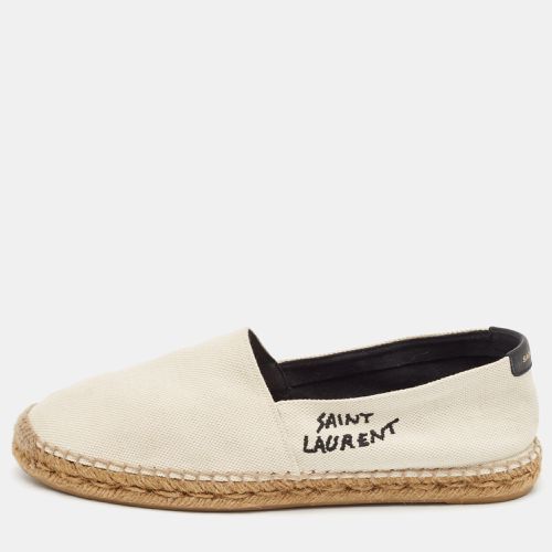 Saint Laurent Off Canvas Embroidered Logo Espadrille Flats Size 40 - Saint Laurent Paris - Modalova