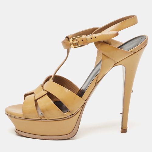 Saint Laurent Patent Leather Tribute Platform Sandals Size 38 - Saint Laurent Paris - Modalova