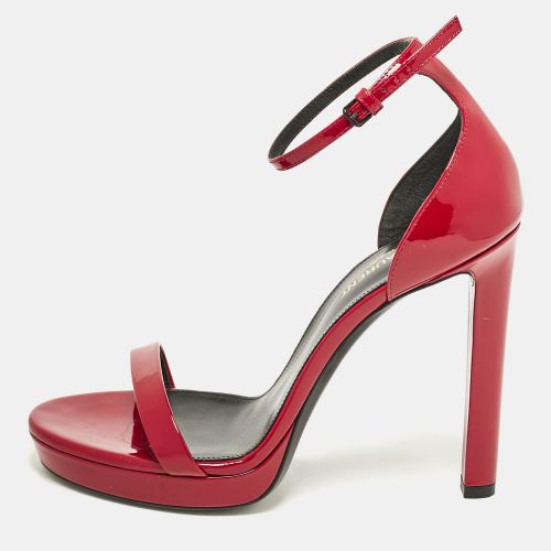 Saint Laurent Patent Leather Jane Ankle Strap Sandals Size 38 - Saint Laurent Paris - Modalova