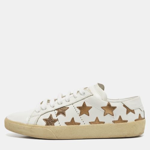 Saint Laurent /Gold Leather Star Court Classic California Sneakers Size 40 - Saint Laurent Paris - Modalova