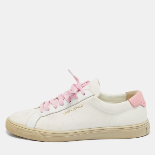 Saint Laurent Off /Pink Canvas and Leather Andy Low Top Sneakers Size 38.5 - Saint Laurent Paris - Modalova