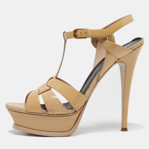 Saint Laurent Patent Leather Tribute Platform Sandals Size 38.5 - Saint Laurent Paris - Modalova