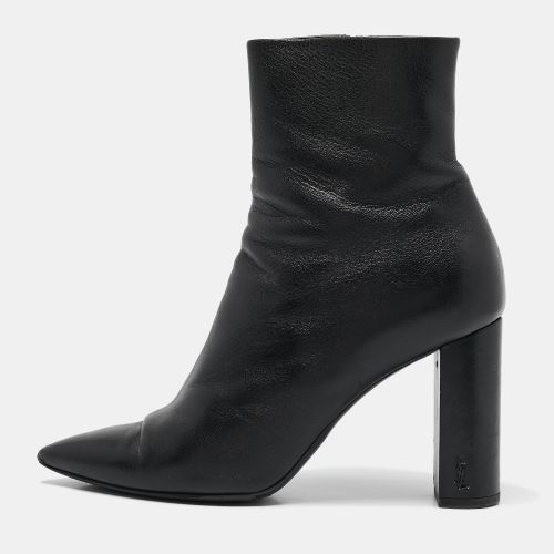 Saint Laurent Leather Lou Ankle Boots Size 38.5 - Saint Laurent Paris - Modalova