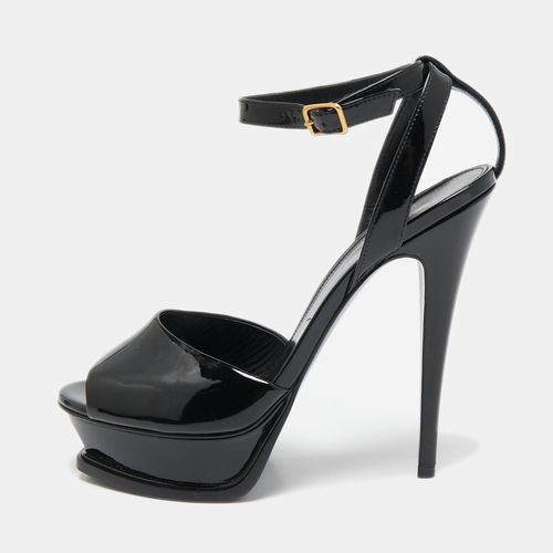 Saint Laurent Patent Leather Jodie Platform Ankle Strap Sandals Size 40 - Saint Laurent Paris - Modalova