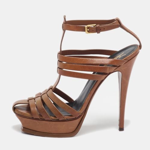 Saint Laurent Leather Ankle Strap Sandals Size 40 - Saint Laurent Paris - Modalova