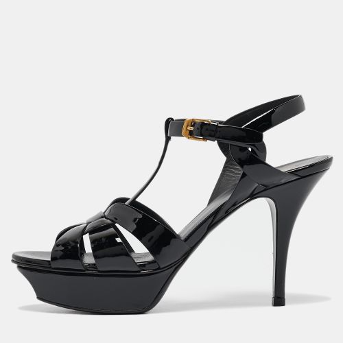 Saint Laurent Patent Leather Tribute Platform Sandals Size 38.5 - Saint Laurent Paris - Modalova