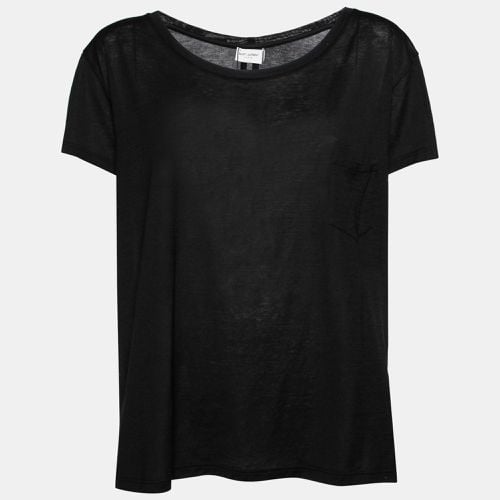 Saint Laurent Cotton Front Pocket Crew Neck Short Sleeve Top M - Saint Laurent Paris - Modalova