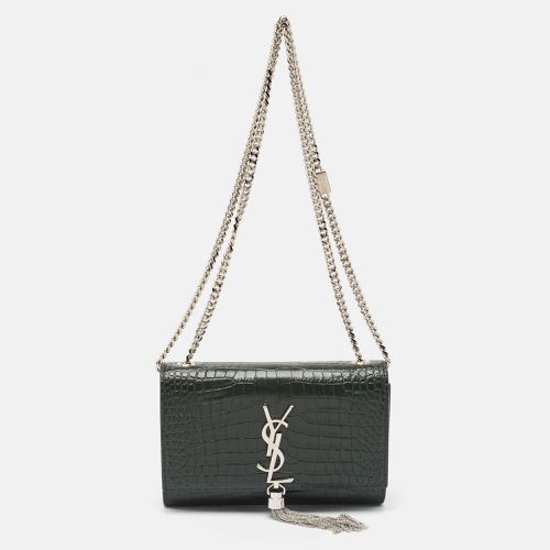 Saint Laurent Croc Embossed Leather New Small Kate Wallet on Chain - Saint Laurent Paris - Modalova