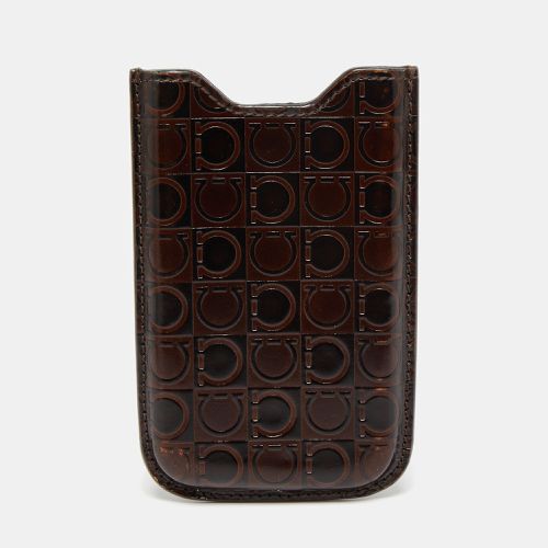 Gancio Embossed Glossy Leather Phone Cover - Salvatore Ferragamo - Modalova