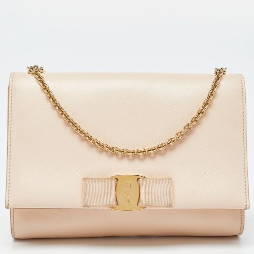 Peach Leather Vara Bow Chain Bag - Salvatore Ferragamo - Modalova