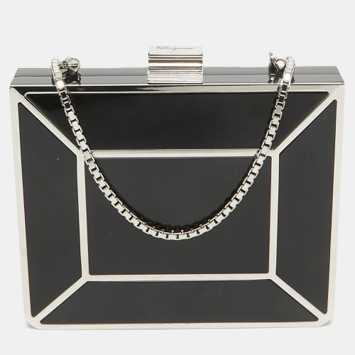 Metal Plexiglass Dolly Box Clutch - Salvatore Ferragamo - Modalova