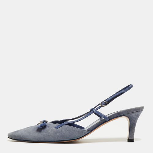 Suede and Leather Slingback Pumps Size 39 - Salvatore Ferragamo - Modalova