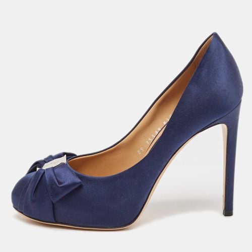 Satin Bow Platform Pumps Size 37 - Salvatore Ferragamo - Modalova