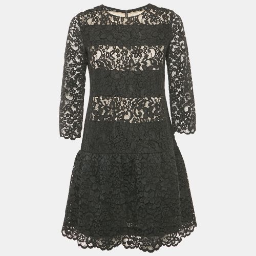 Lace Sheer Pleated Mini Dress S - Sandro - Modalova