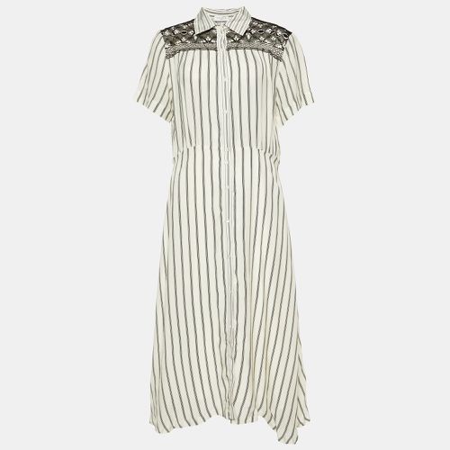 Striped Cupro Midi Dress L - Sandro - Modalova