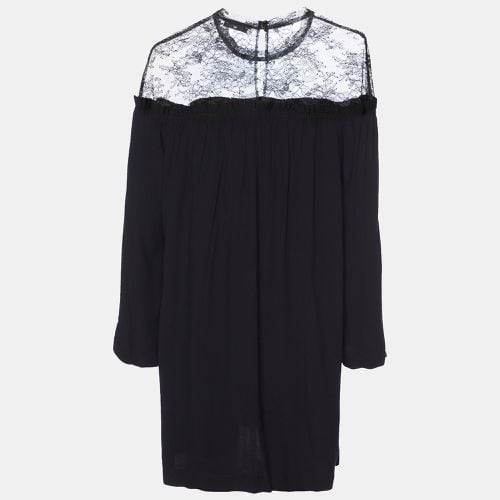 Crepe Lace Trim Shift Dress L - Sandro - Modalova