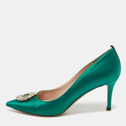 Green Satin Crystal Embellished Pumps Size 38 - SJP Sarah Jessica Parker - Modalova