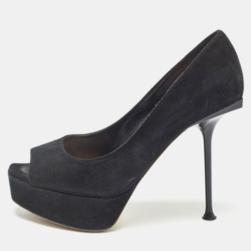 Suede Open Toe Platform Pumps Size 36 - Sergio Rossi - Modalova