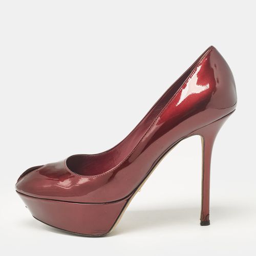 Patent Leather Peep Toe Platform Pumps Size 38.5 - Sergio Rossi - Modalova