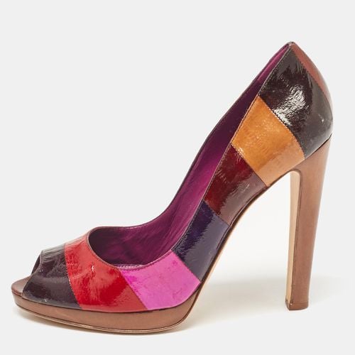 Eel Leather Peep Toe Pumps Size 40 - Sergio Rossi - Modalova