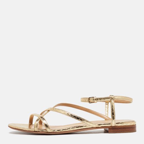 Snakeskin Strappy Flat Sandals Size 37 - Sergio Rossi - Modalova