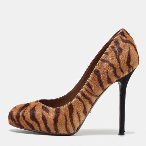 Tiger Stripes Print Calf Hair Platform Pumps Size 36.5 - Sergio Rossi - Modalova