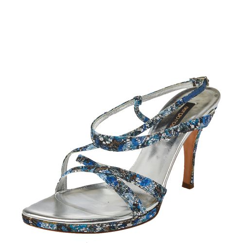 Glittered Fabric Strappy Sandals Size 40 - Sergio Rossi - Modalova