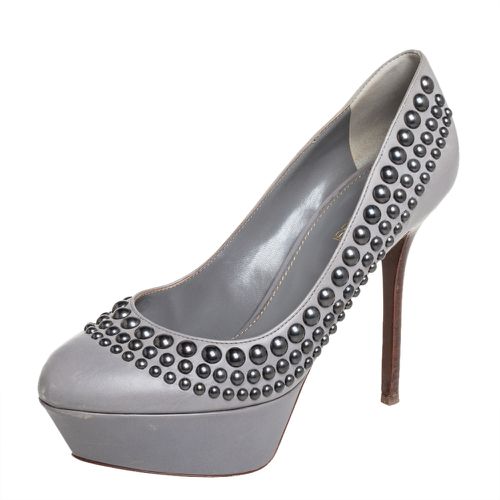 Leather Studded Platform Pumps Size 37 - Sergio Rossi - Modalova