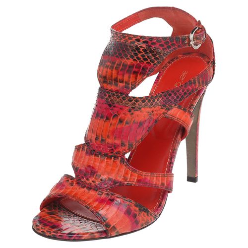 Snakeskin Ankle Strap Sandals Size 39 - Sergio Rossi - Modalova