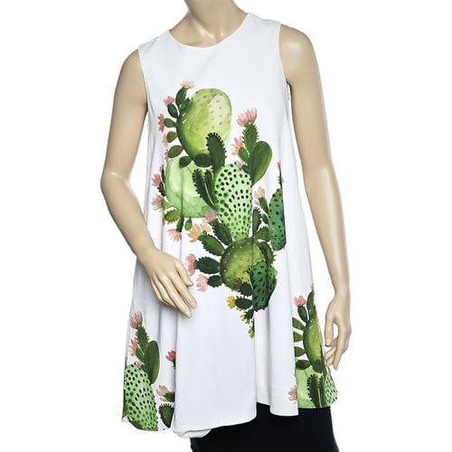 Cactus Print Crepe Sleeveless A-Line Dress S - Sportmax - Modalova