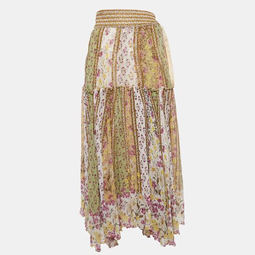 Floral Print Cotton Tiered Wrap Maxi Skirt M - Sportmax - Modalova