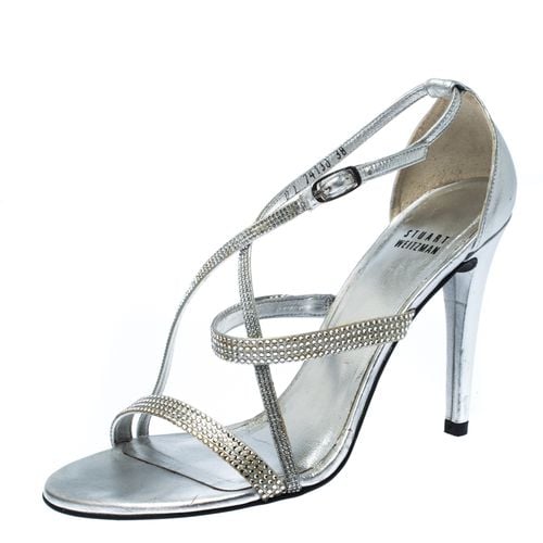 Metallic Crystal Embellished Sandals Size 38 - Stuart Weitzman - Modalova