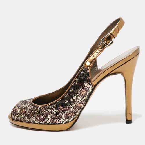 Animal Print Sequins Platform Slingback Sandals Size 39.5 - Stuart Weitzman - Modalova