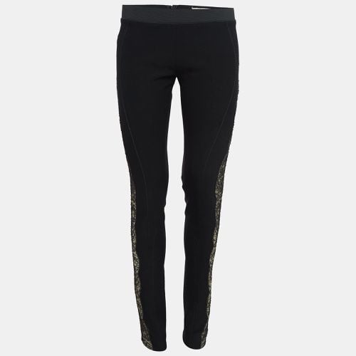 Sheer Lace Side Trim Stretch Wool Trousers M - Stella McCartney - Modalova