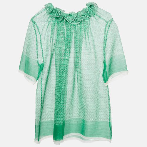 Stars Print Lurex Georgette Ruffled Top M - Stella McCartney - Modalova