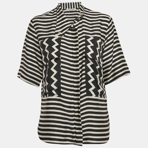 White Stripe Textured Silk Blouse M - Stella McCartney - Modalova