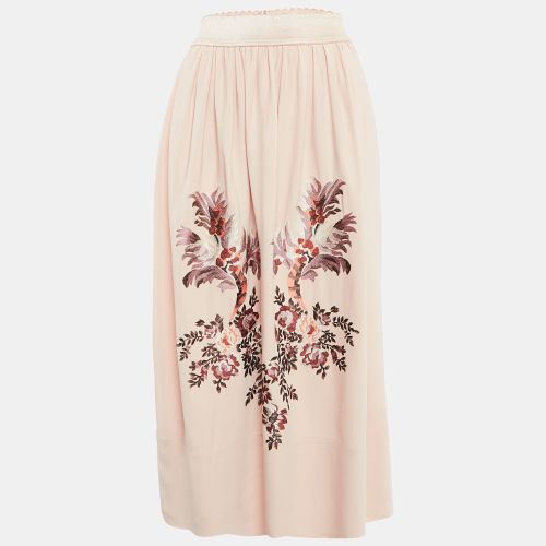 Floral Embroidered Crepe Gathered Midi Skirt XS - Stella McCartney - Modalova