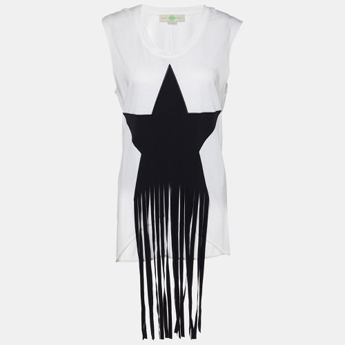 Cotton Knit Fringed Star Applique Detail T-Shirt S - Stella McCartney - Modalova