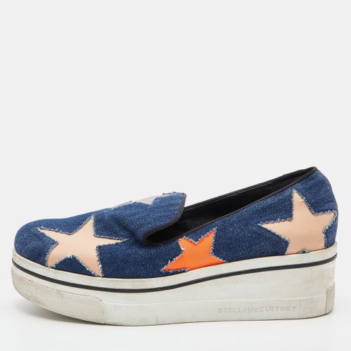 Denim and Leather Binx Star Platform Slip On Sneakers Size 38 - Stella McCartney - Modalova