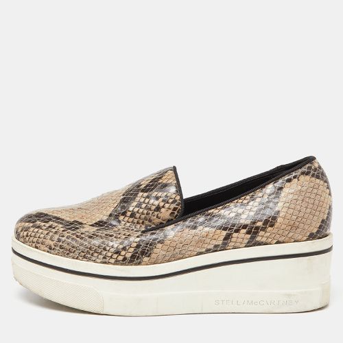 Beige Faux Snakeskin Embossed Leather Binx Platform Sneakers Size 35 - Stella McCartney - Modalova