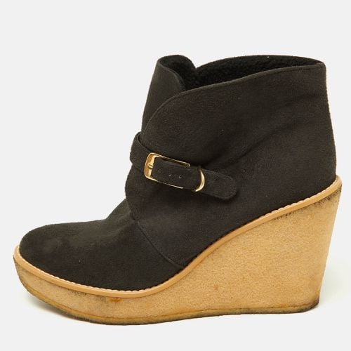 Faux Suede Buckle Detail Wedge Ankle Booties Size 39 - Stella McCartney - Modalova