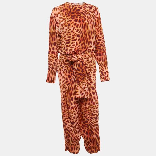 Leopard Print Silk Tie-Up Jumpsuit S - Stella McCartney - Modalova