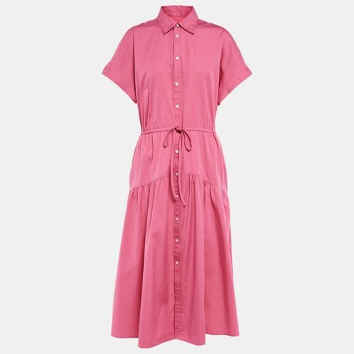 Cotton Button Front Tie-Up Waist Midi Dress M - Polo Ralph Lauren - Modalova