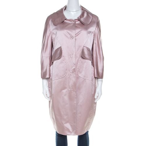 Satin Three Quarter Sleeve Button Front Coat M - Paule Ka - Modalova