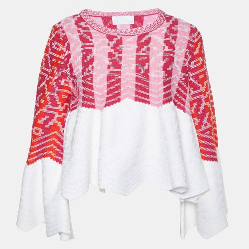 White Cotton & Wool Knit Peplum Sweater S - Peter Pilotto - Modalova