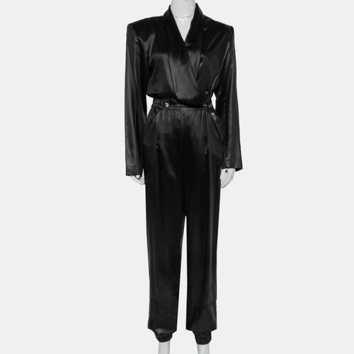 Di Lorenzo Serafini Sateen V-Neck Buttoned Jumpsuit M - Philosophy - Modalova