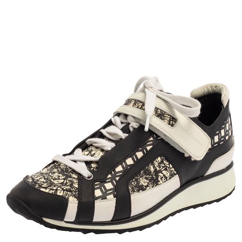 Monochrome Leather And Printed Python Low Top Sneakers Size 39 - PIERRE HARDY - Modalova